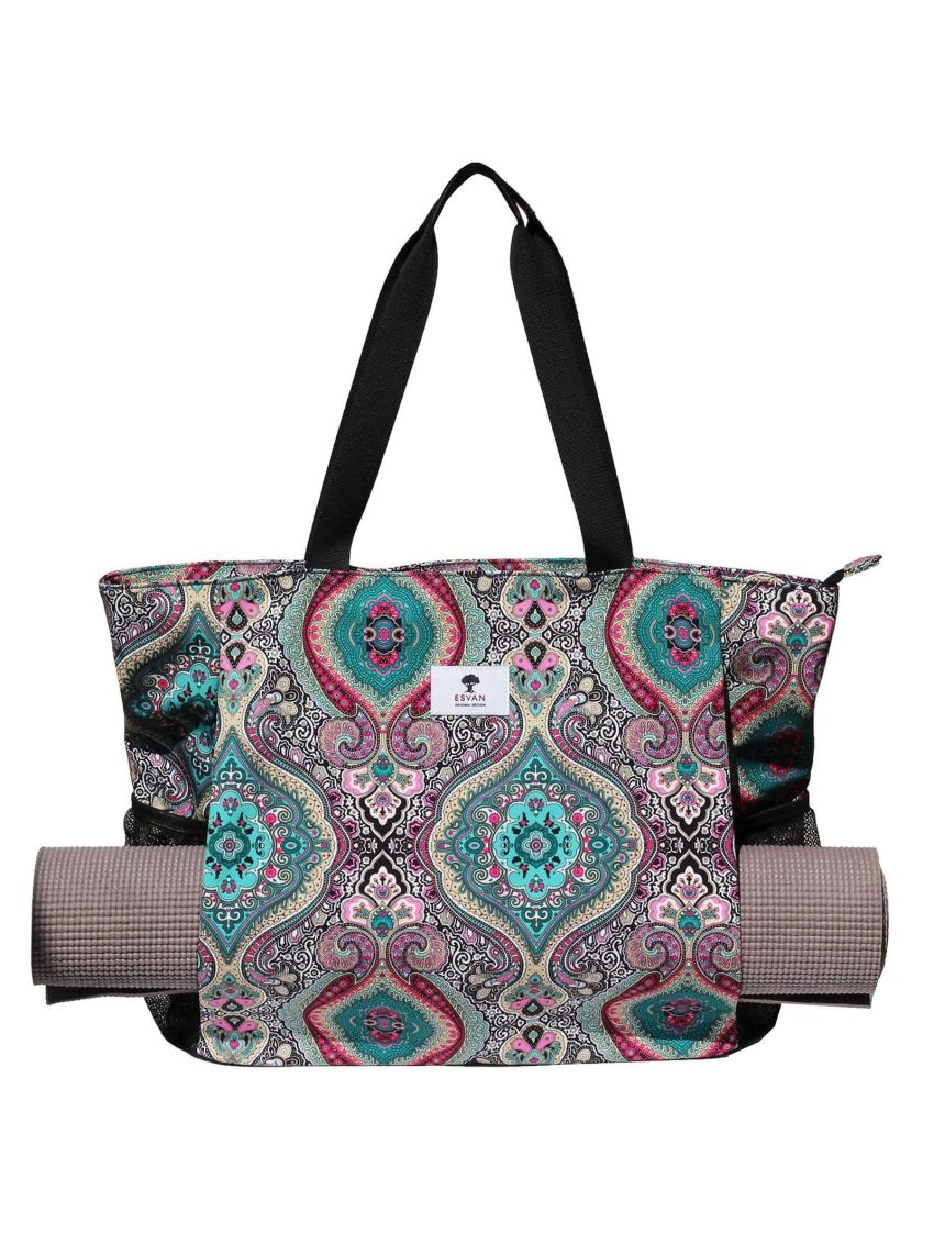 ESVAN Yoga Mat Bag Yoga Tote Carrier Shoulder Bag Carryall Tote for Office,Yoga,Pilates,Travel,Beach and Gym