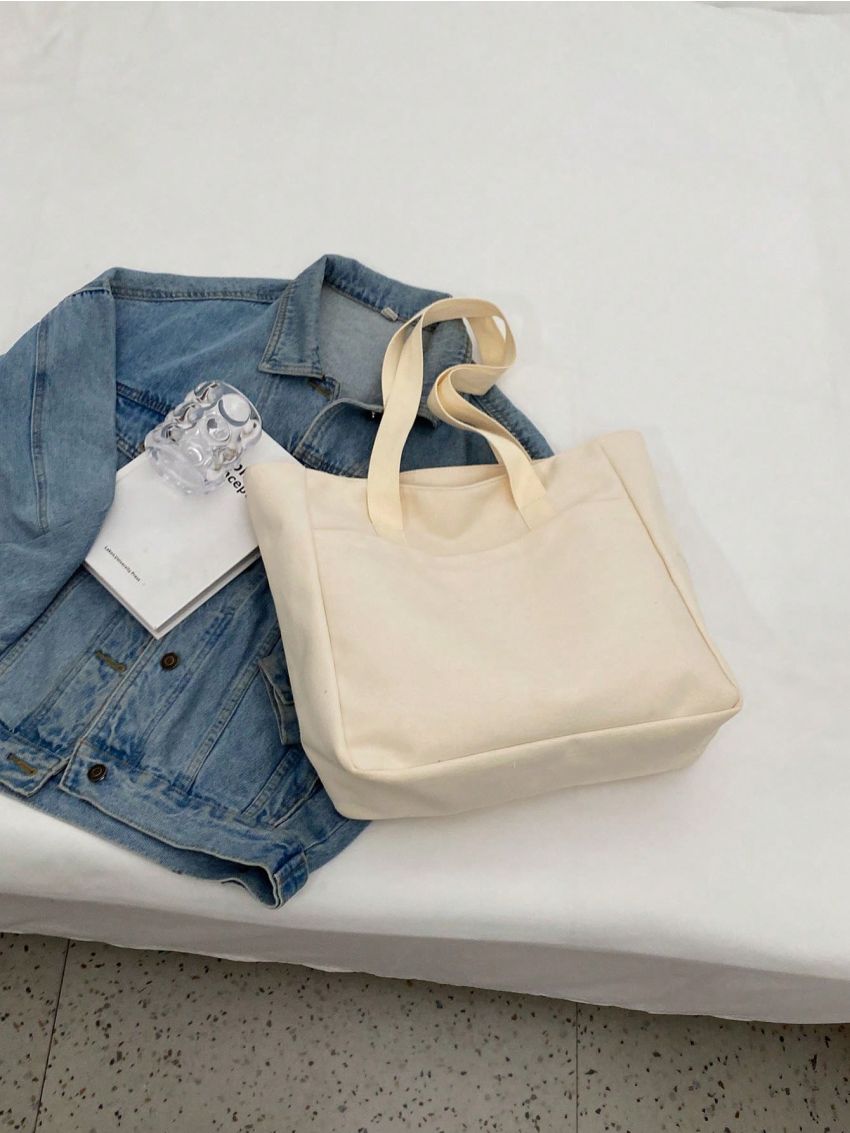 Large Capacity Shopper Bag Letter Graphic Casual