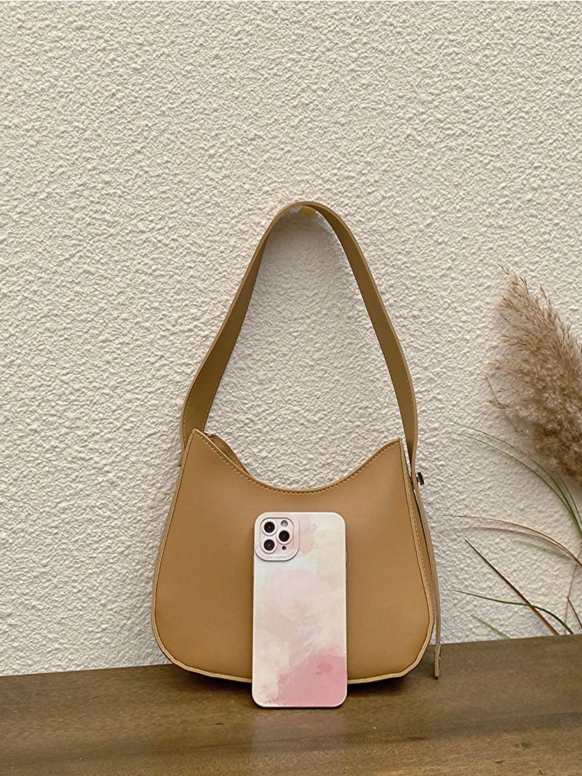 Medium Shoulder Bag Solid Color Minimalist Style