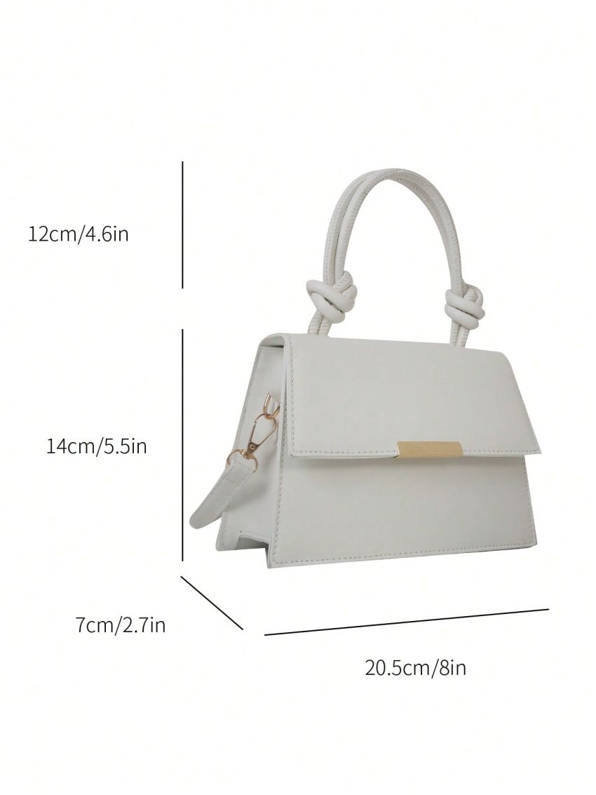 Minimalist Square Bag Small Flap Top Handle Elegant