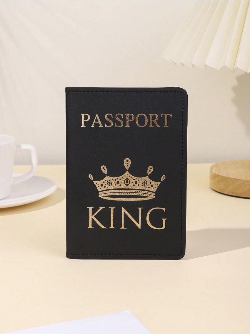 Letter & Crown Graphic Passport Case For Travel