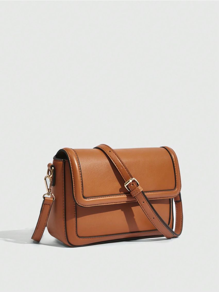 BIZwear Contrast Binding Flap Square Bag