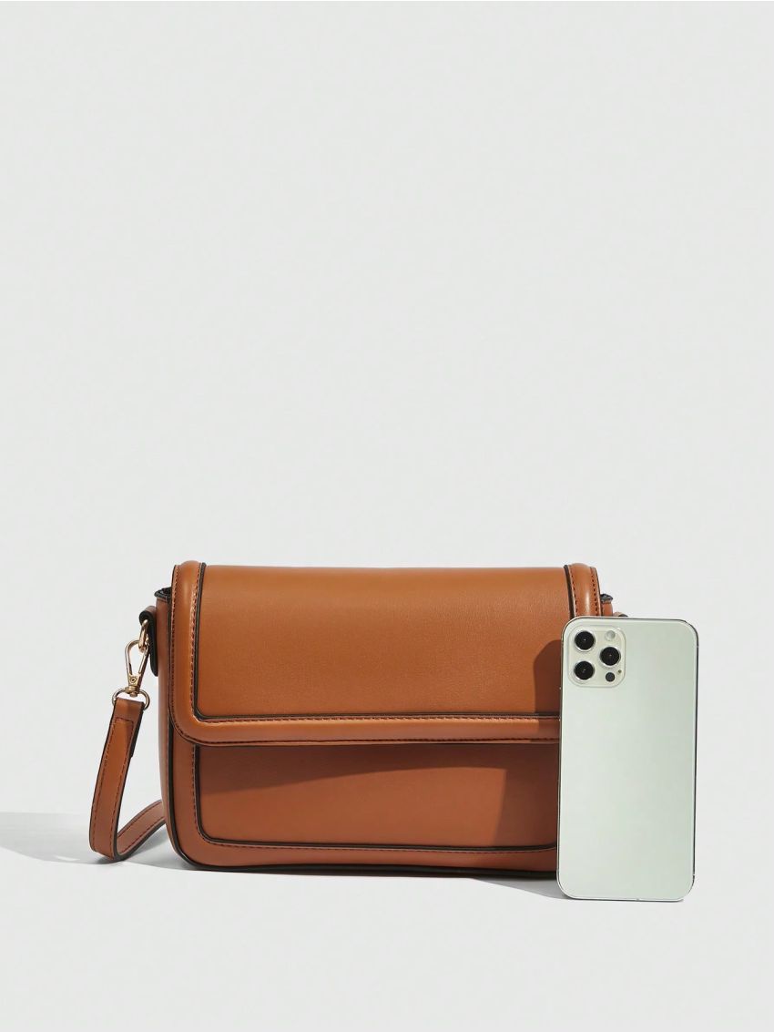 BIZwear Contrast Binding Flap Square Bag