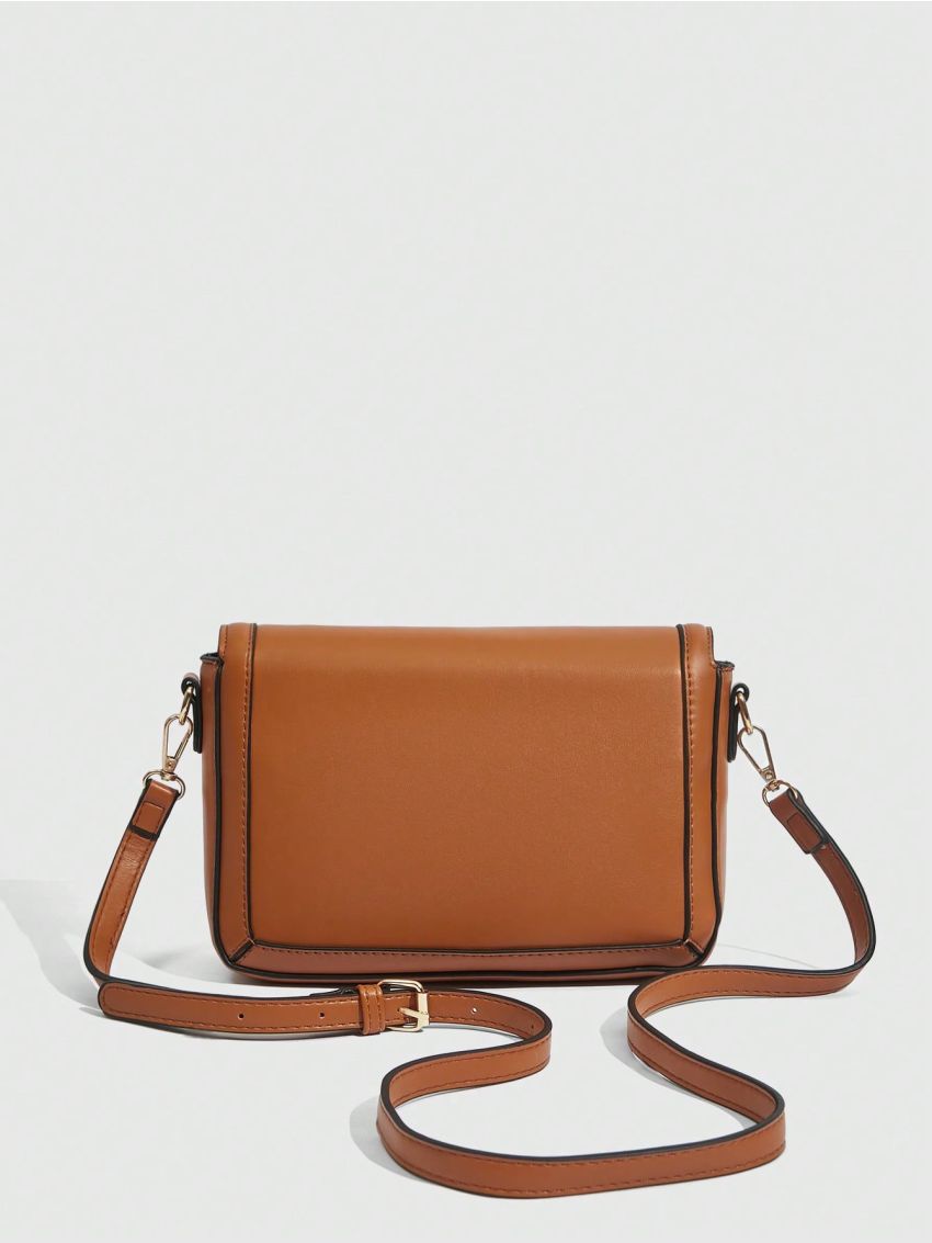 BIZwear Contrast Binding Flap Square Bag