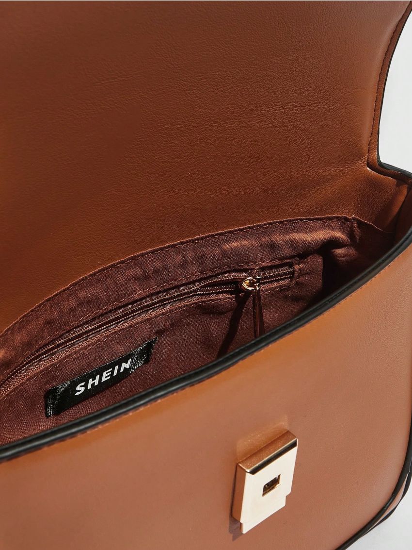 BIZwear Contrast Binding Flap Square Bag