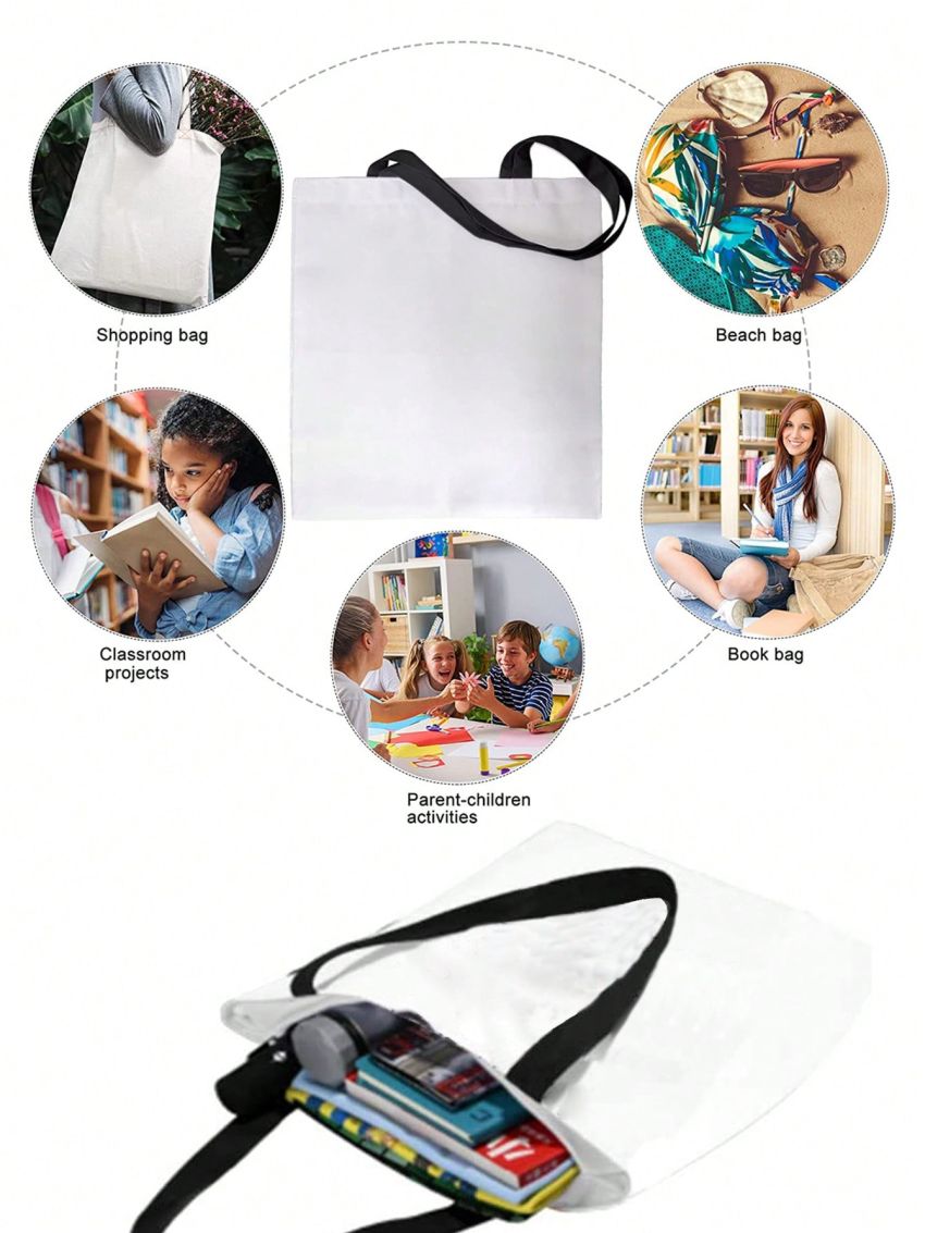 Women's Canvas Shoulder Bag Handbag Tote Bag Casual Shopping Bag Shopper Organizer