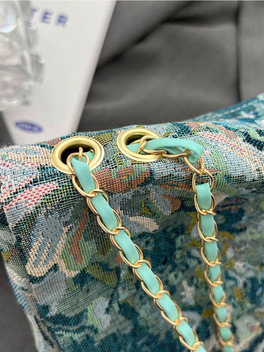 Medium Flap Square Bag Floral Graphic Nylon