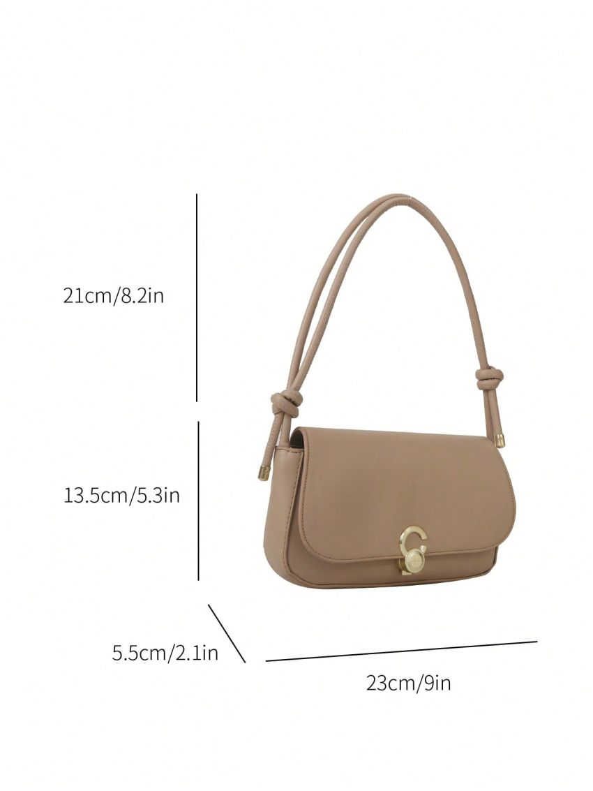 Small Flap Square Bag Metal Decor Green