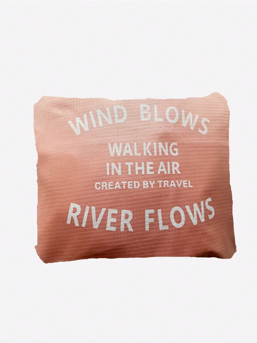 Letter Patch Travel Bag Large Capacity Fashion Pink