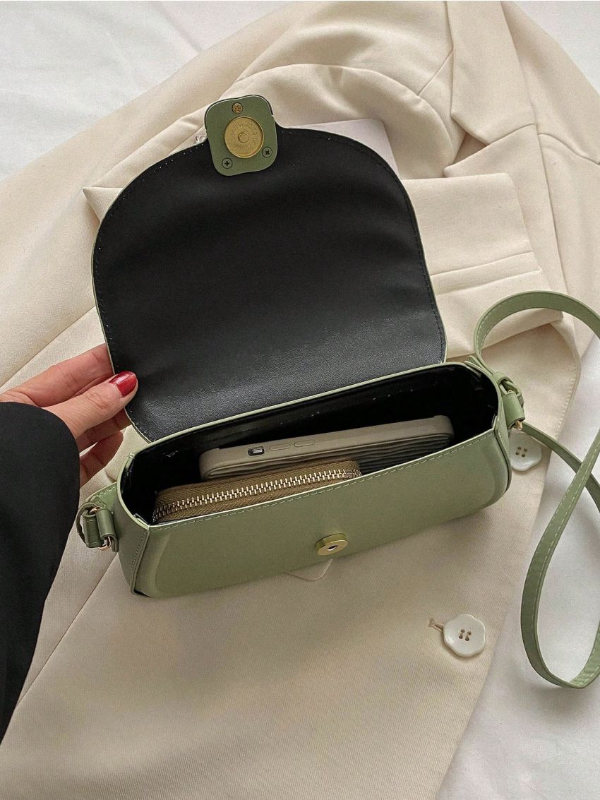 Small Crossbody Bag Solid Color Flap Fashion Style