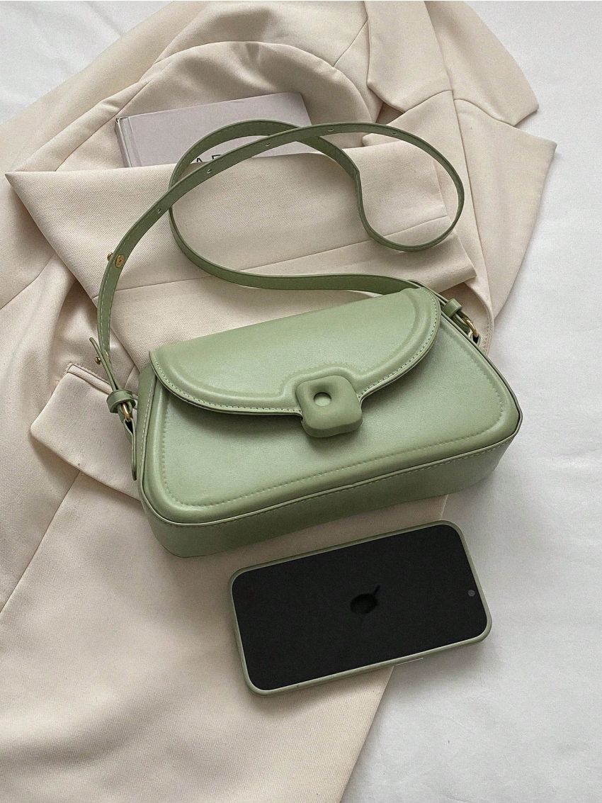 Small Crossbody Bag Solid Color Flap Fashion Style