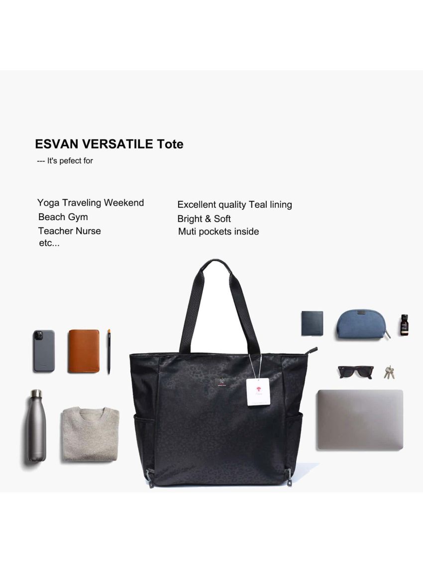 ESVAN Yoga Mat Bag Yoga Tote Carrier Shoulder Bag Carryall Tote for Office,Yoga,Pilates,Travel,Beach and Gym