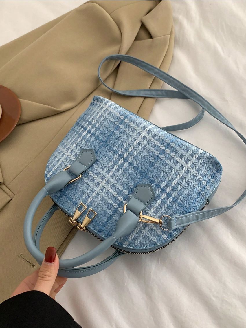 Small Dome Bag Braided Design Double Handle