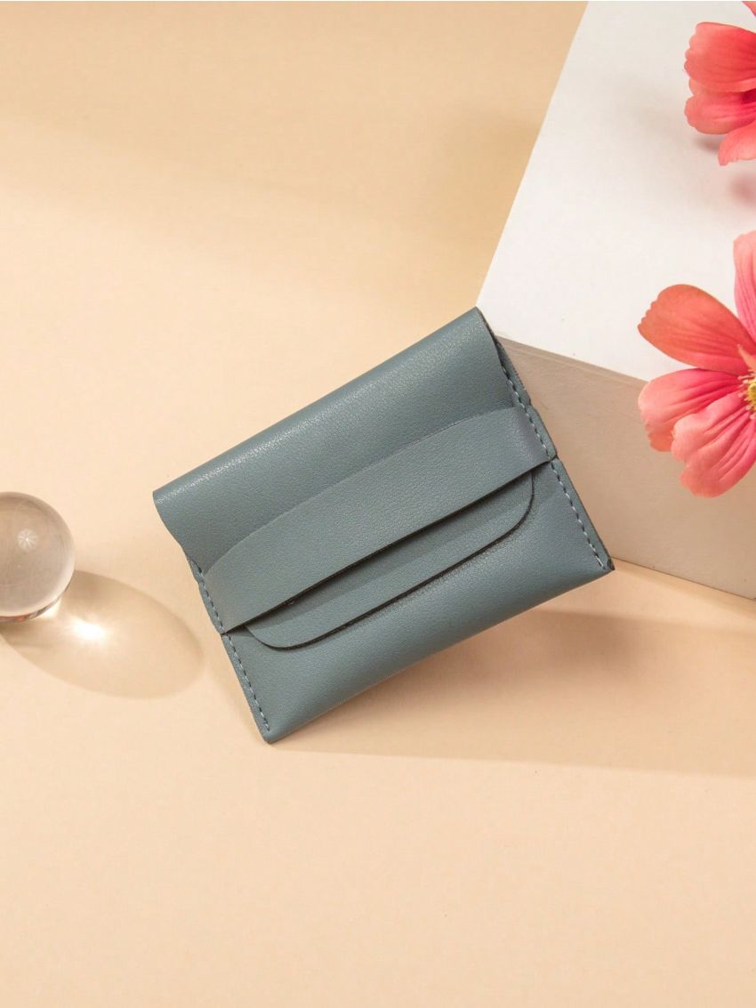 Slim Classic Card Holder Blue Minimalist For Daily