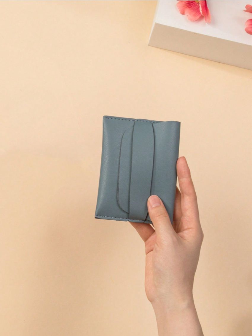 Slim Classic Card Holder Blue Minimalist For Daily