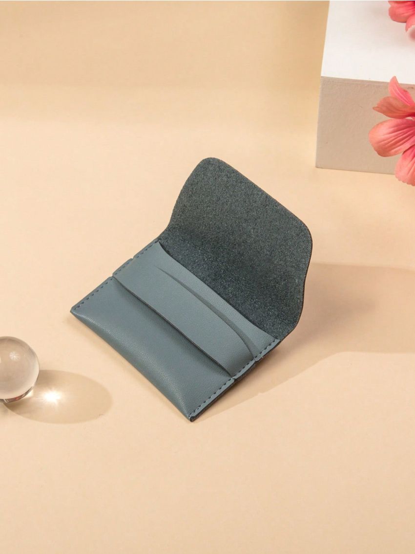 Slim Classic Card Holder Blue Minimalist For Daily