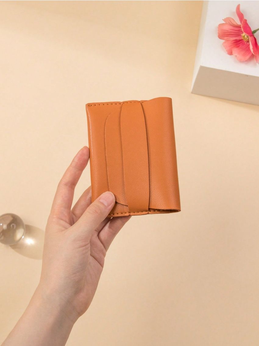 Slim Classic Card Holder Brown Minimalist For Daily