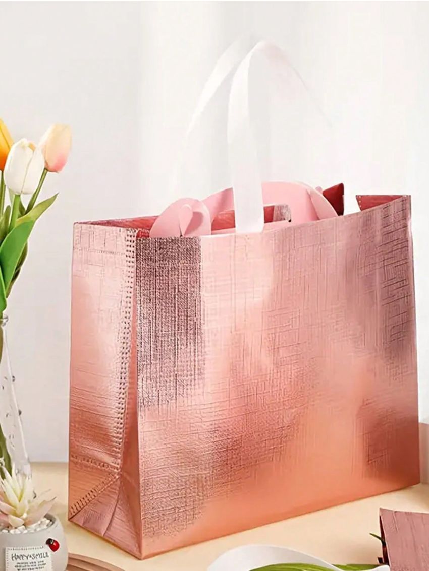 5pcs Rose Gold Laser Gift Bag For Gift Party Clothing Shopping