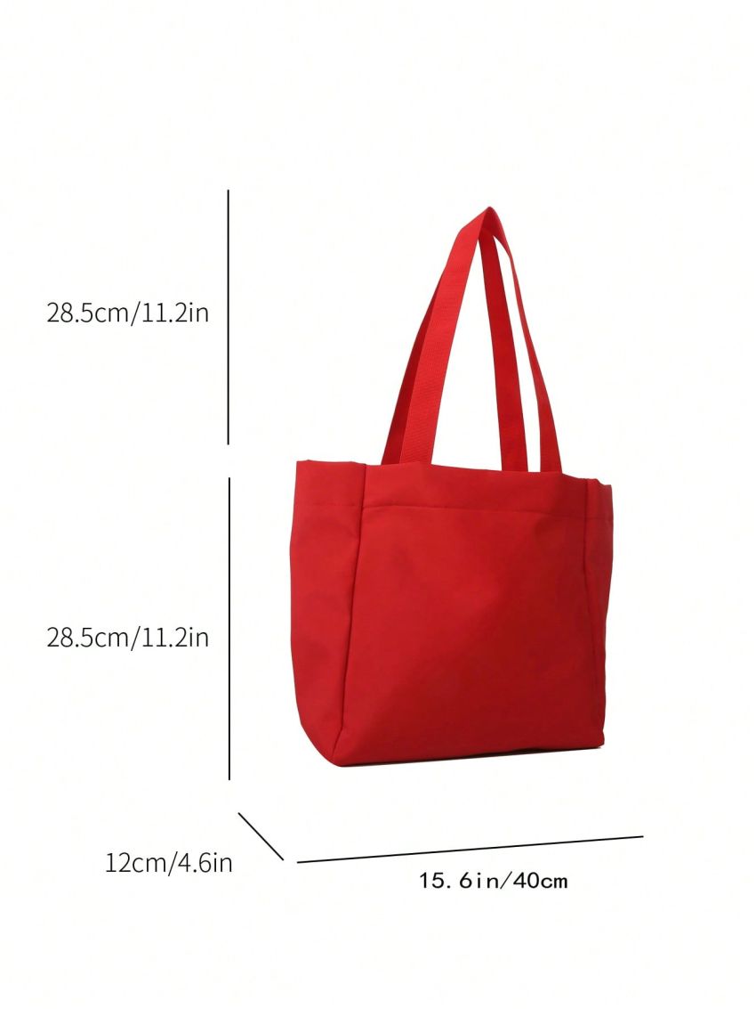 Polyester Shopper Bag White Magnet Minimalist