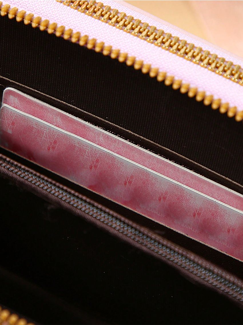 Women's Small Crossbody Wallet, Multi Zippers Metal Decor Shoulder Bag For Phone, Portable Handbag