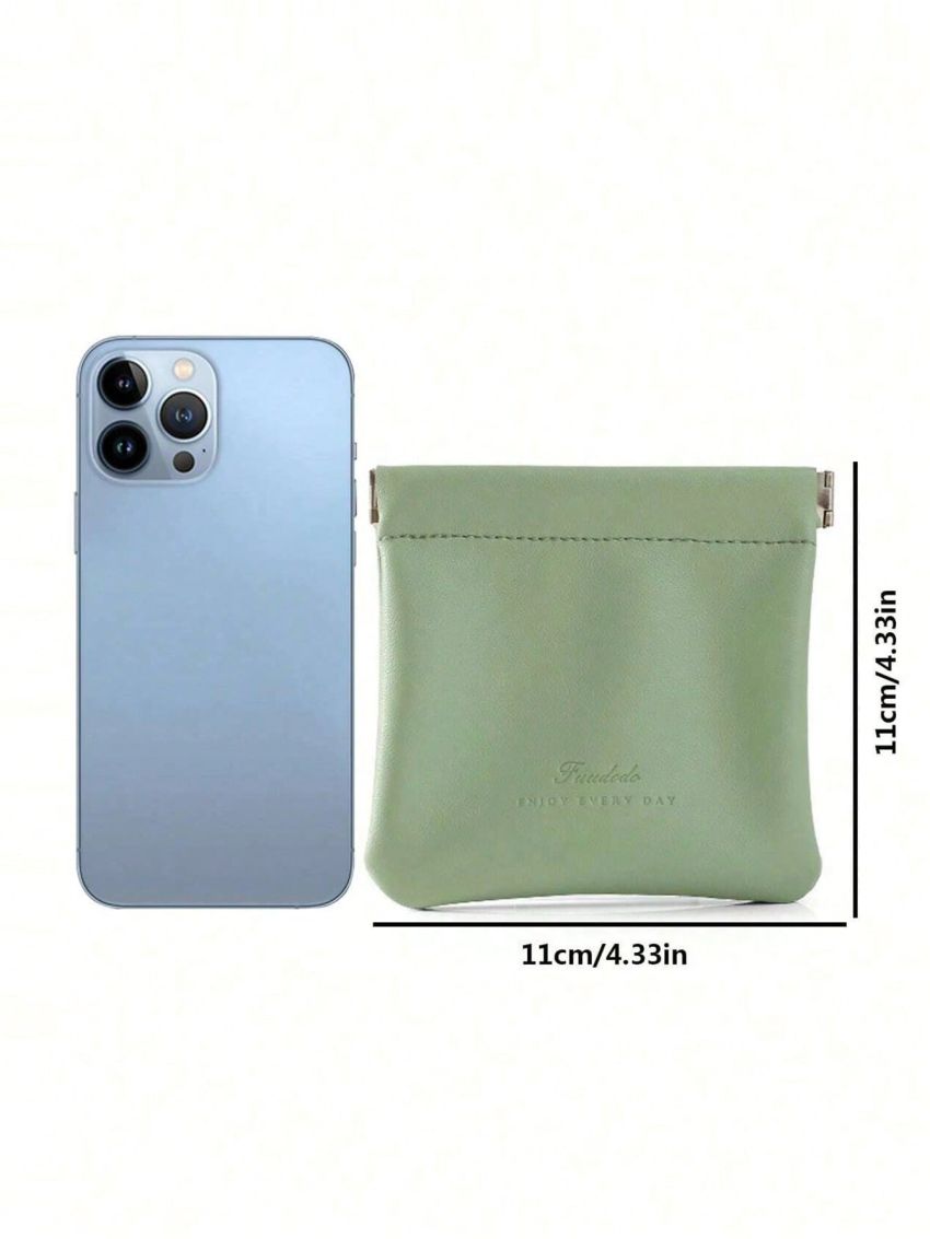 Green Letter Print Lipstick Headphone Storage Pouch