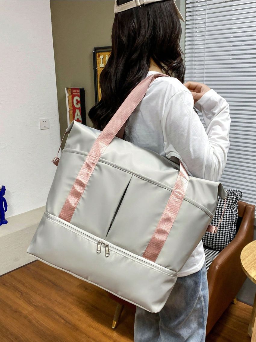 Zipper Fashion Travel Bag Double Handle Polyester
