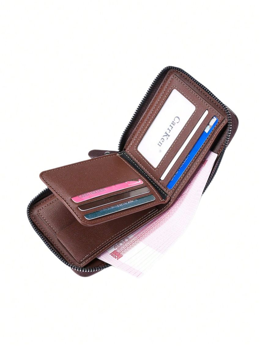 Zipper Small Wallet Vintage Letter Graphic RFID Multi-function
