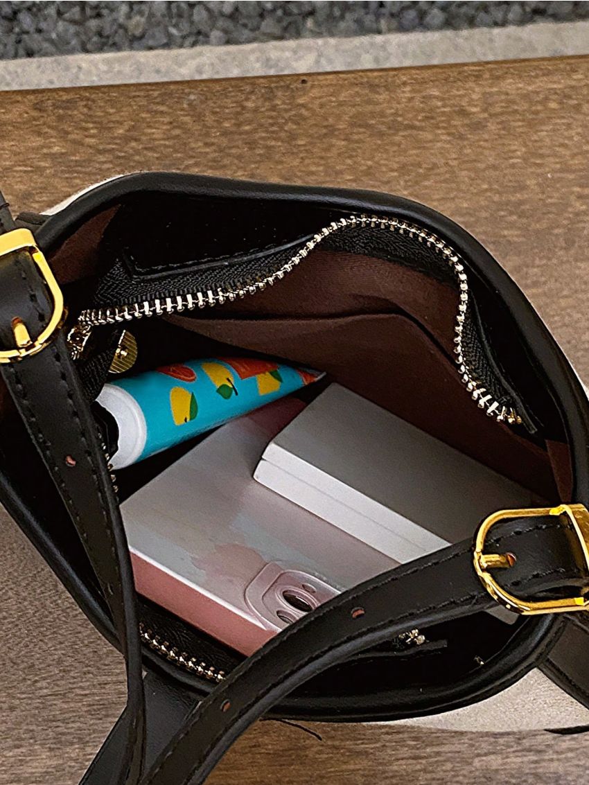 Small Hobo Bag Metal Decor Adjustable-strap Nylon