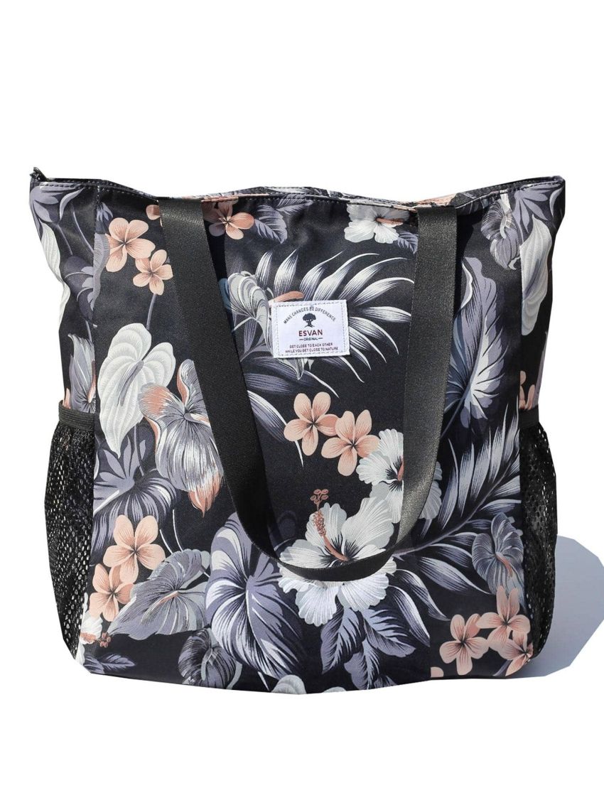 ESVAN Original Floral Water Resistant Large Tote Bag Shoulder Bag for Gym Beach Travel  Work Yoga Nurse Teacher Daily Bags