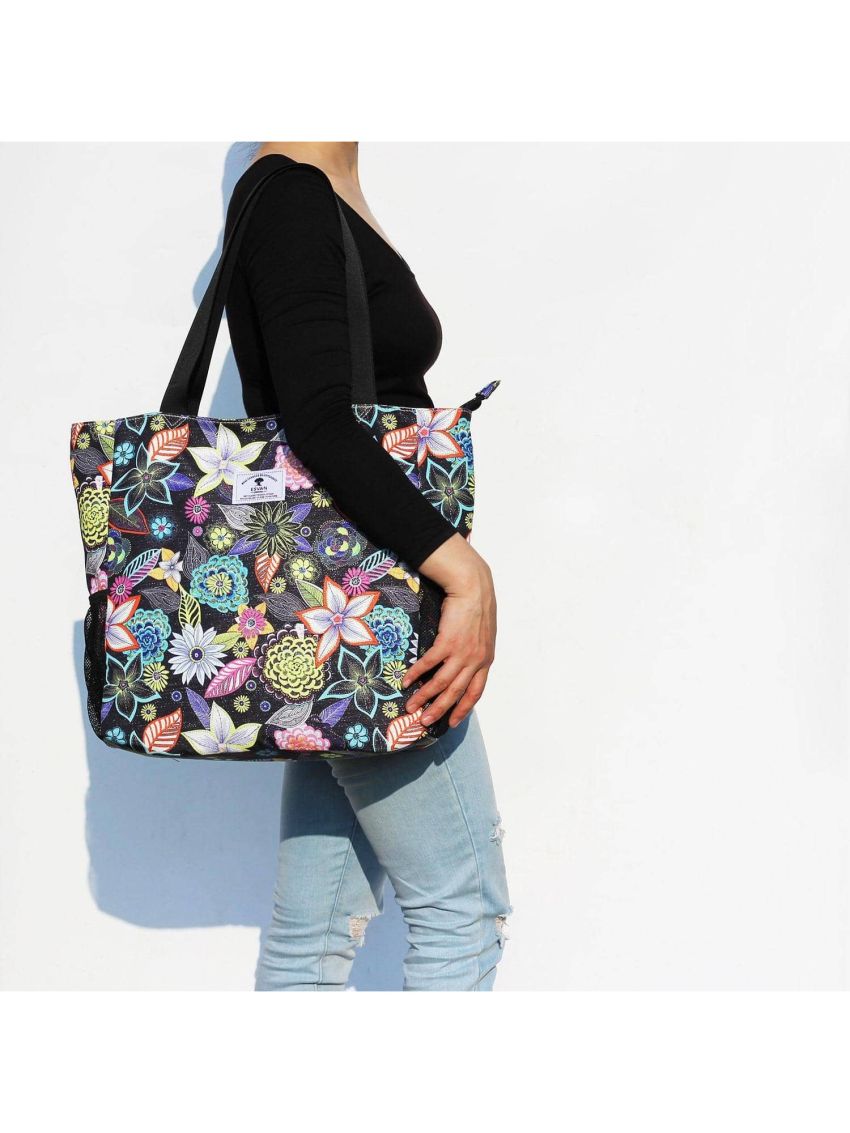 ESVAN Original Floral Water Resistant Large Tote Bag Shoulder Bag for Gym Beach Travel  Work Yoga Nurse Teacher Daily Bags