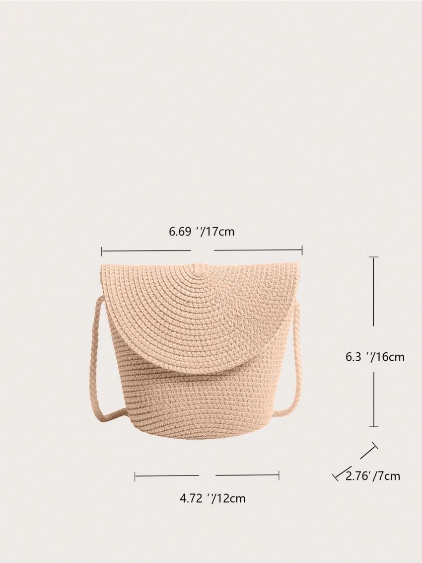 Straw Bucket Bag Vintage Woven Rattan Shoulder Bag Women Summer Vacation Bag