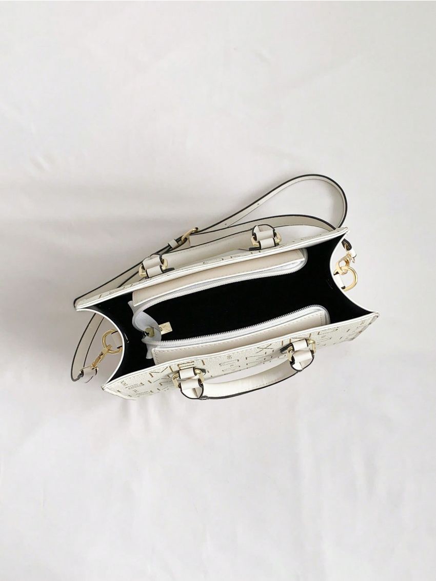 Medium Square Bag Letter Print Double Handle