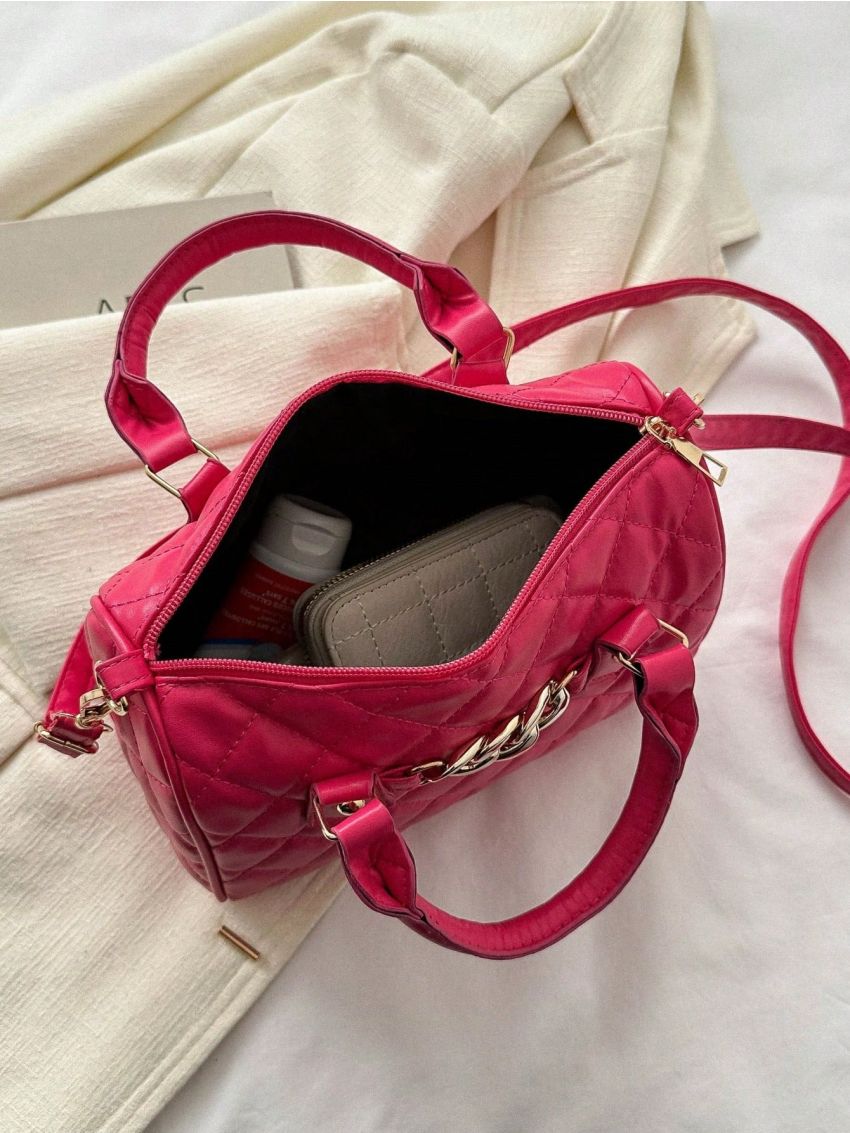 Embroidery New Handbag Women Fashion Boston Bag Single Shoulder Bag Crossbody Bag Pu