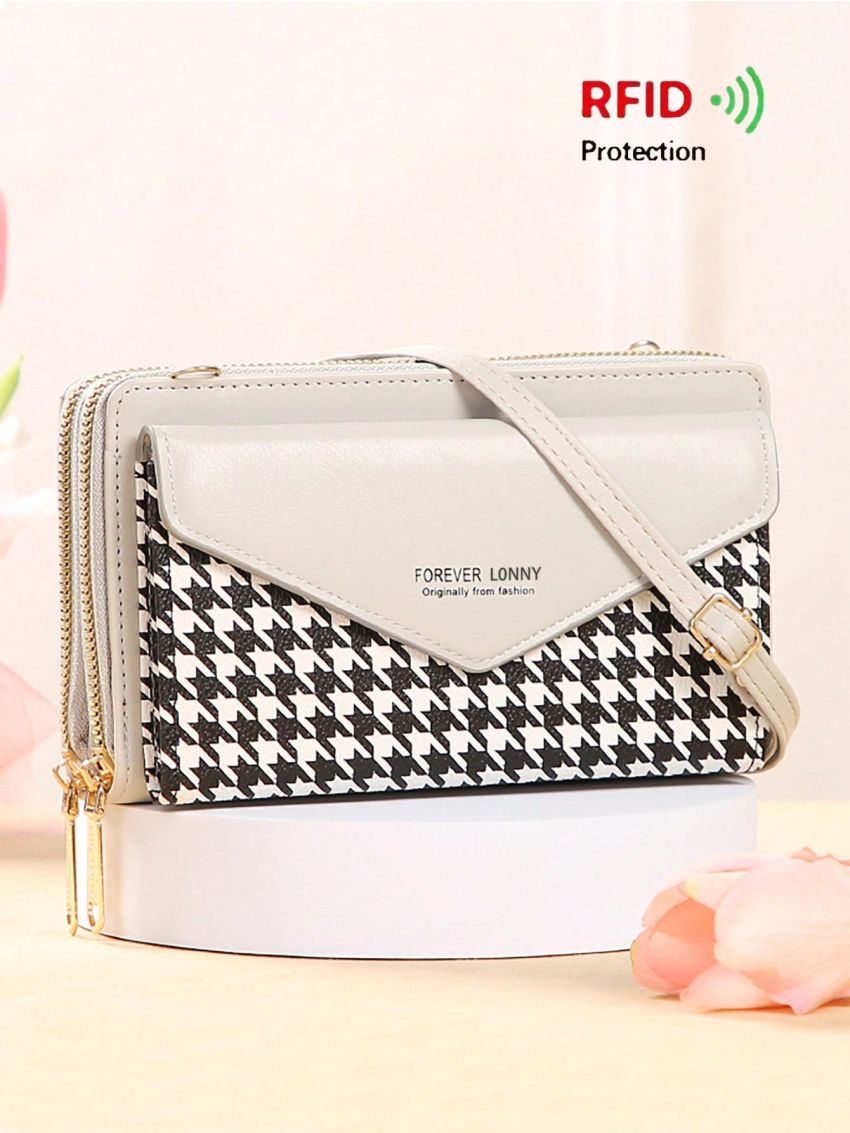 Women's Small Crossbody Wallet, Multi Zipper Shoulder Bag For Phone, Portable Hand Bag