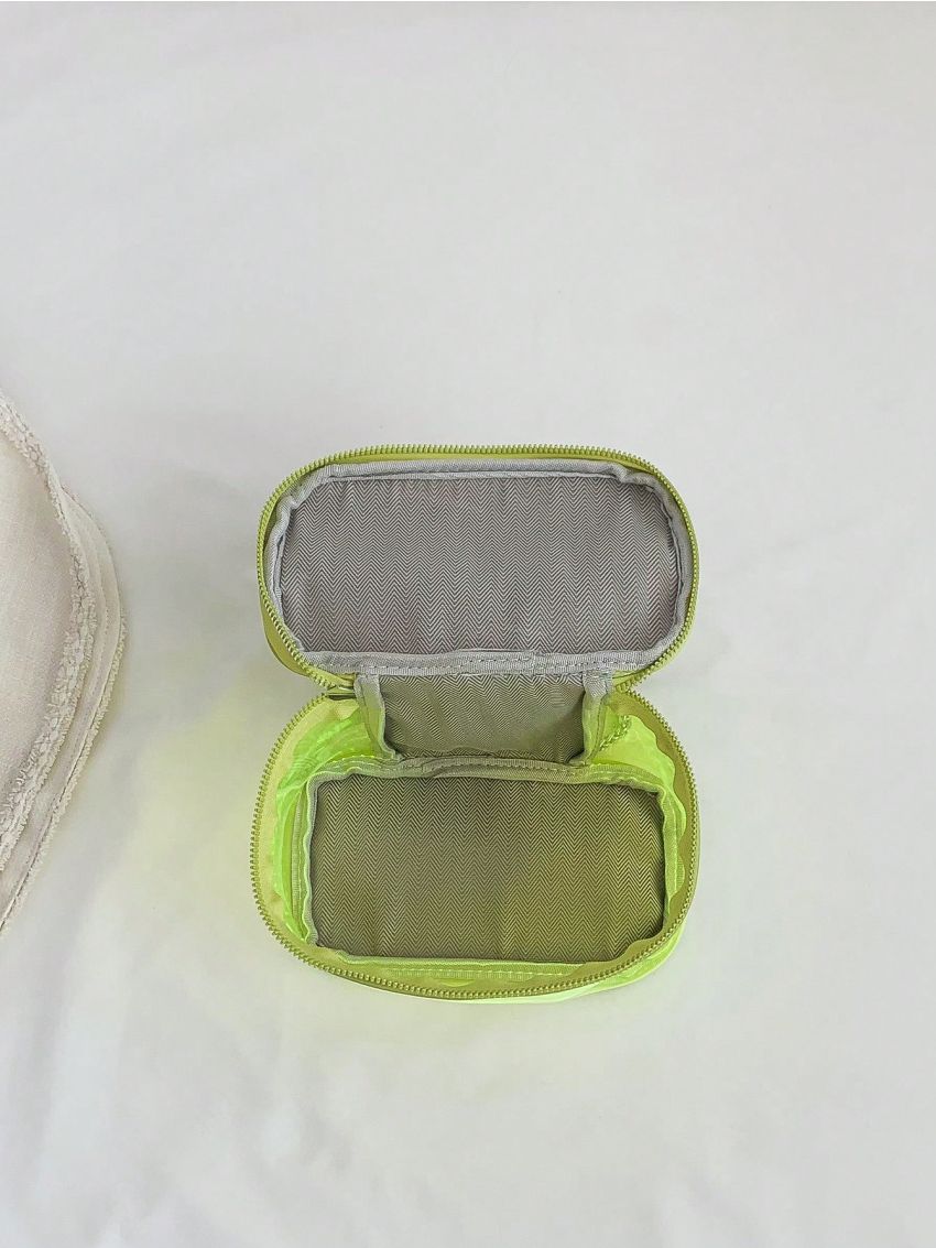 Mini Bucket Bag Clear Zipper Chain PVC