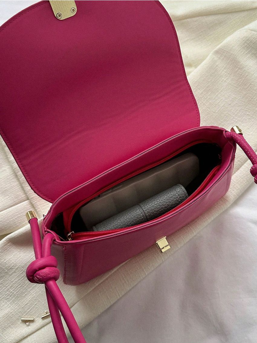 Small Flap Square Bag Turn Lock Elegant