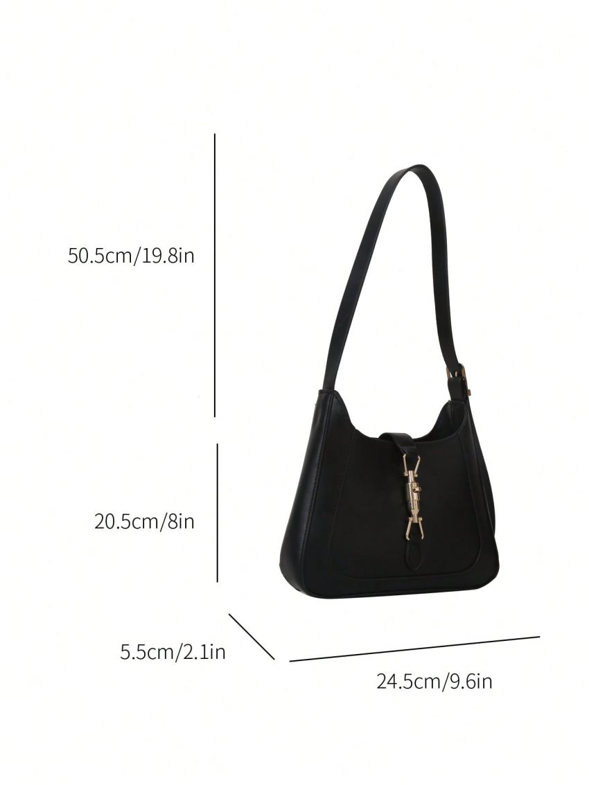 Small Hobo Bag Metal Decor Elegant Adjustable Strap