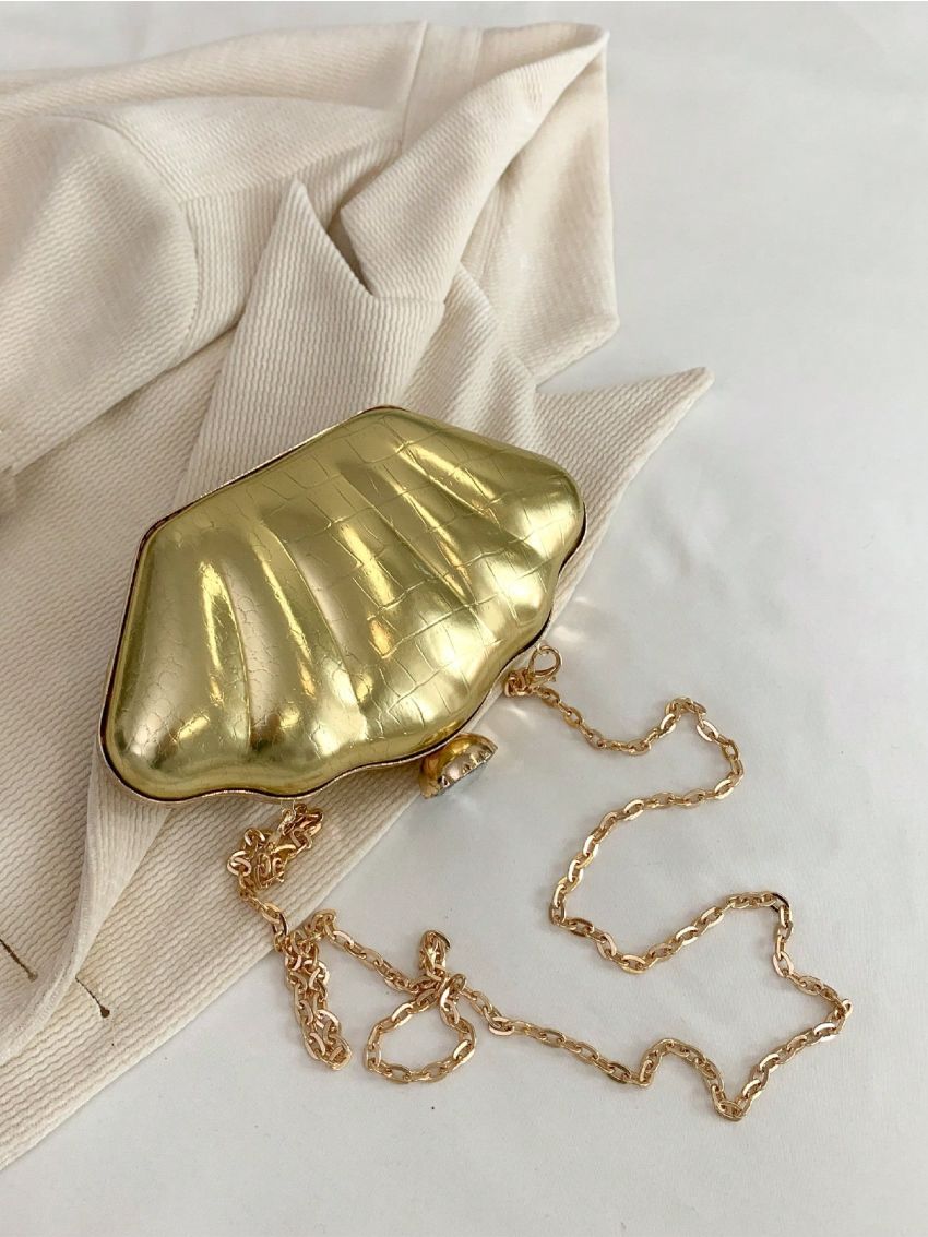 Mini Dome Bag Crocodile Embossed Metallic PU Funky