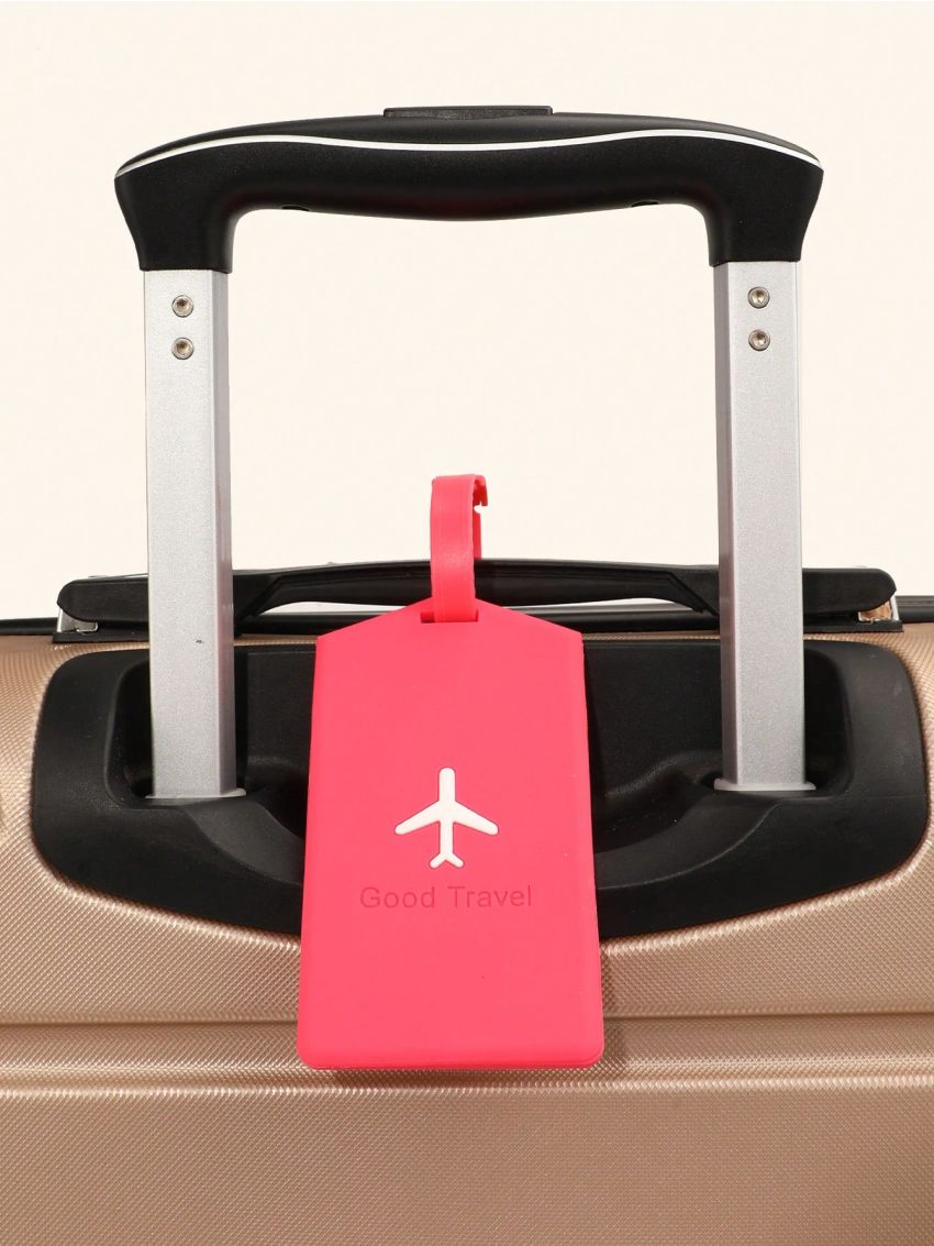 Airplane Pattern Pink Luggage Tag For Travel