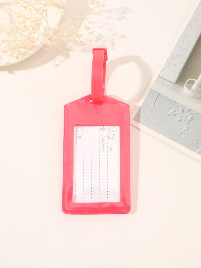 Airplane Pattern Pink Luggage Tag For Travel