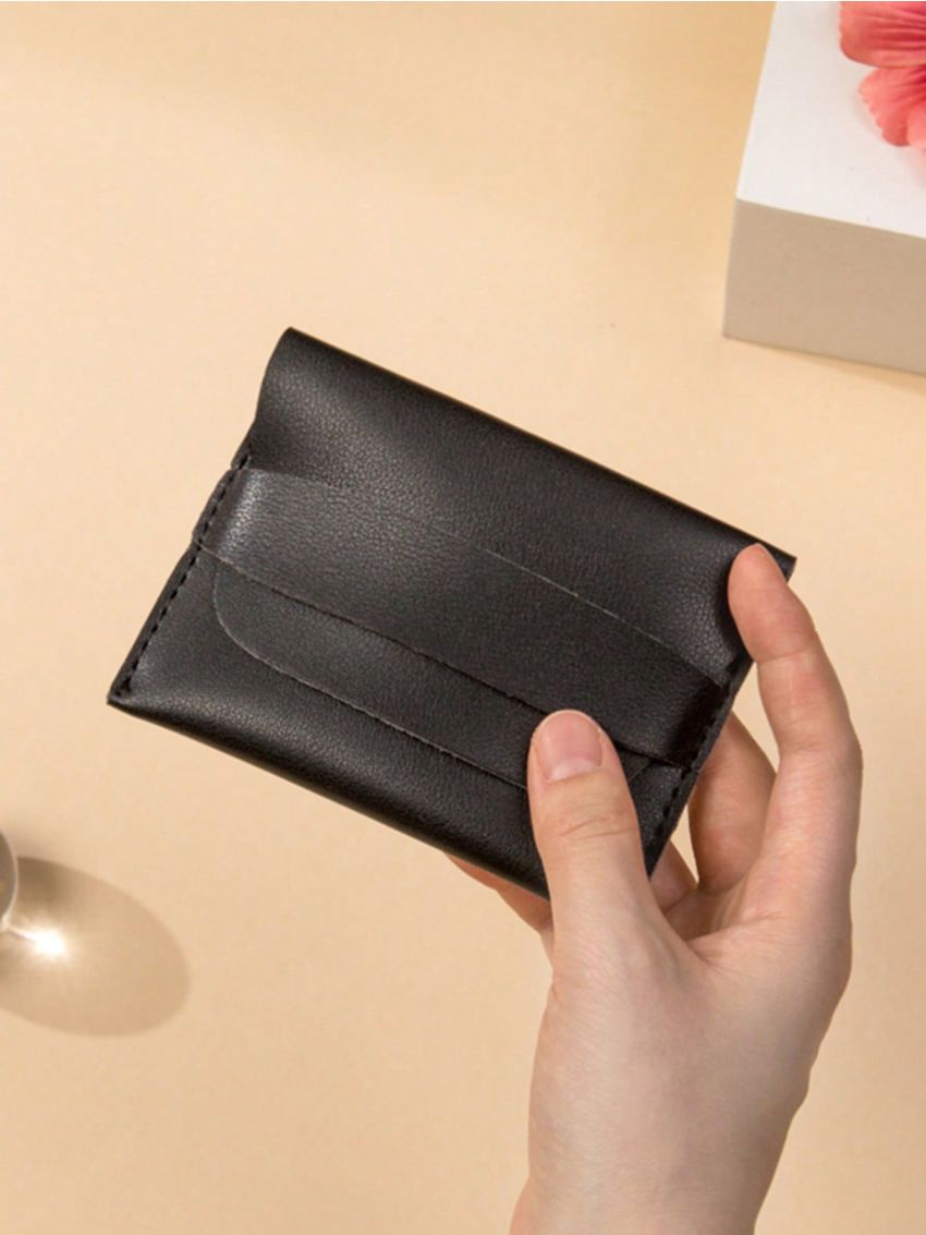 Litchi Embossed Classic Card Holder PU Flap