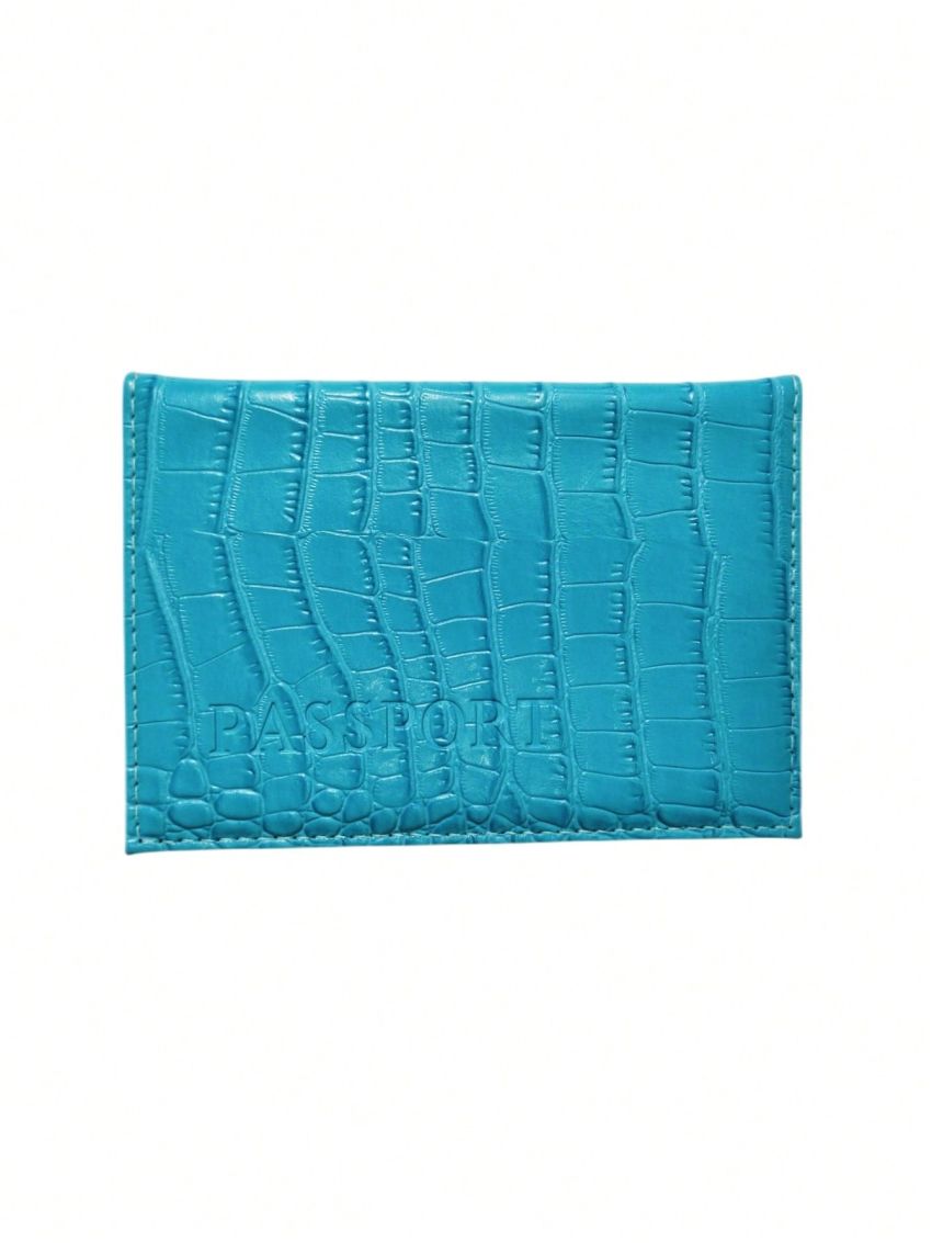 Crocodile Embossed Passport Case Letter Detail PU