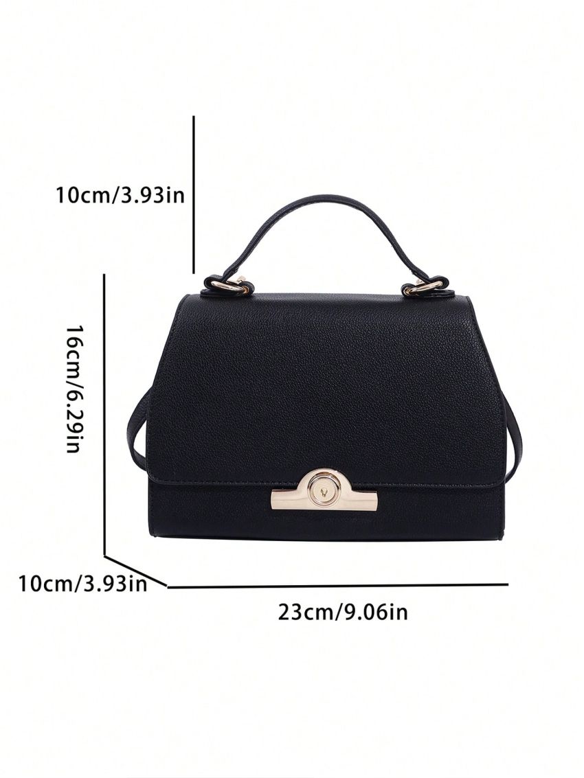 Small Satchel Bag Metal Decor Top Handle