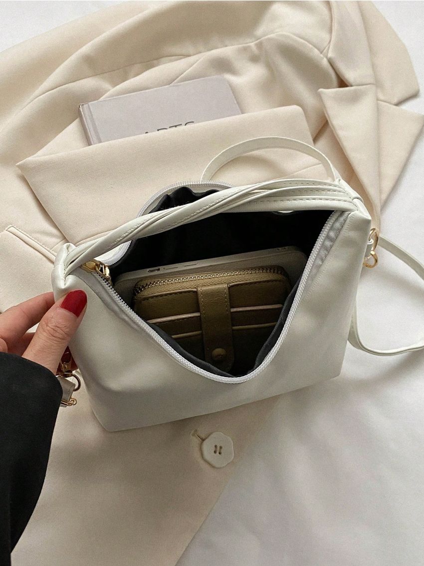 Mini Satchel Bag Solid Color Minimalist Style