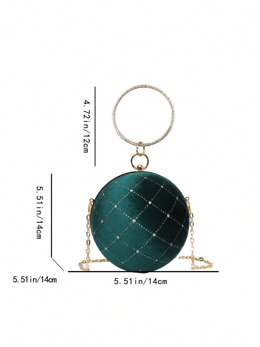 Fashionable Sparkling Ring Handbag Round Ball Personalized Women's Bag