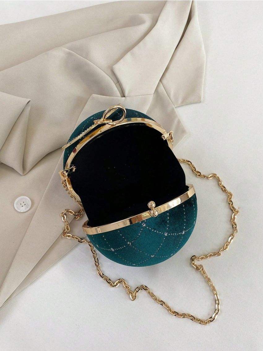 Fashionable Sparkling Ring Handbag Round Ball Personalized Women's Bag