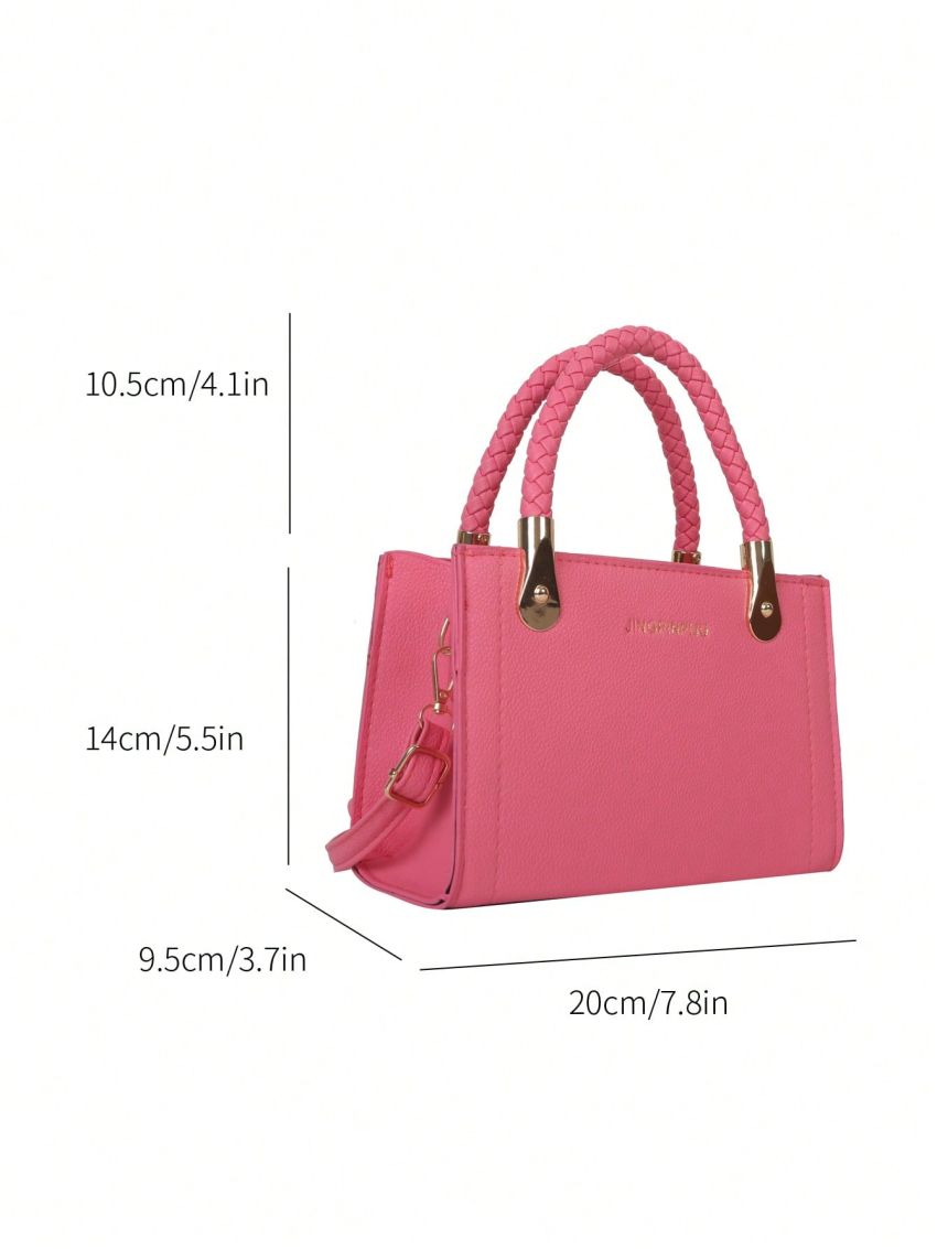 Mini Square Bag Letter Detail Double Handle