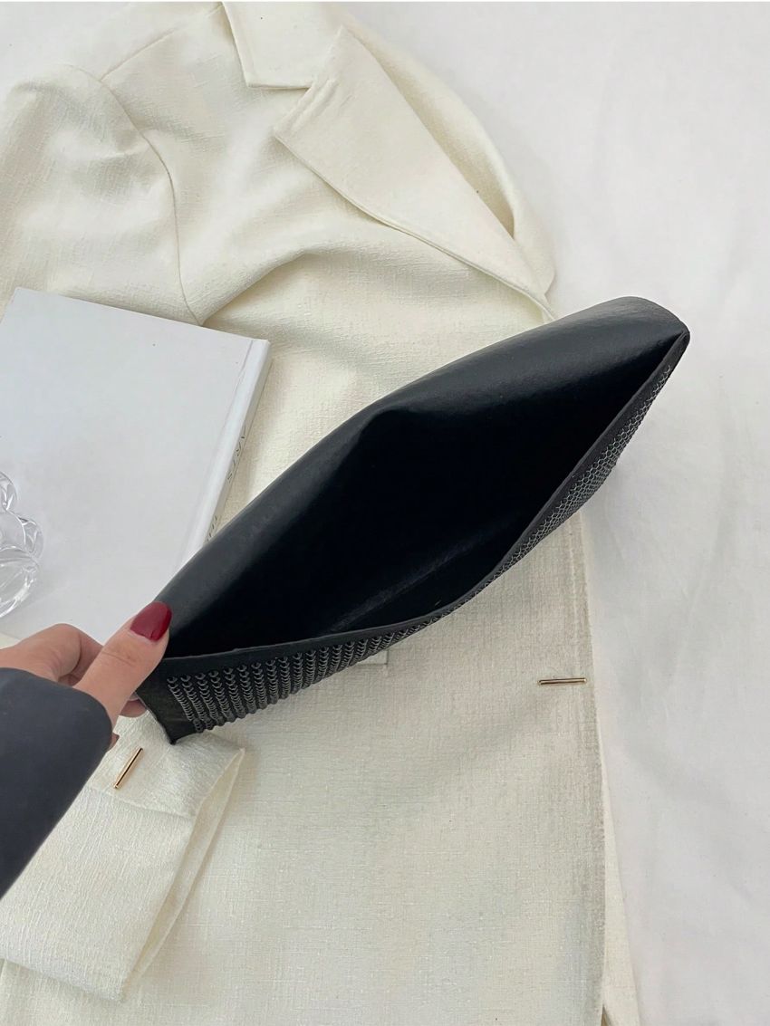 Medium Evening Bag Rhinestone & Heart Decor Flap