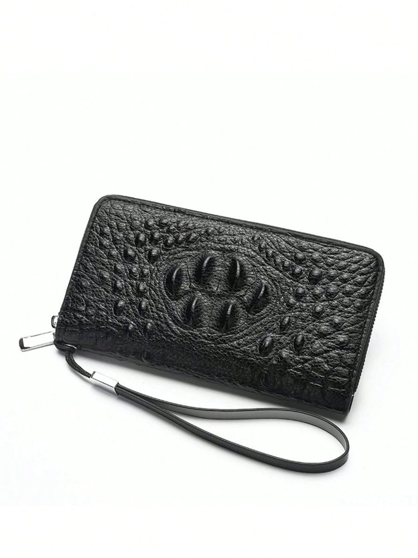 Crocodile Clutch Purse Double Zipper Purse Retro Purse Women's Long Wallet