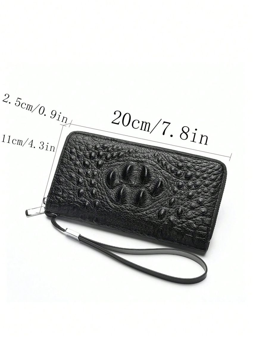 Crocodile Clutch Purse Double Zipper Purse Retro Purse Women's Long Wallet